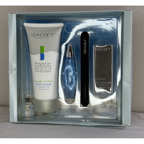 SEACRET Nail Care Collection Kit: Cucumber & Melon / 4-Piece Spa Set (NEW) - Picture 2 of 10